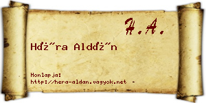Héra Aldán névjegykártya